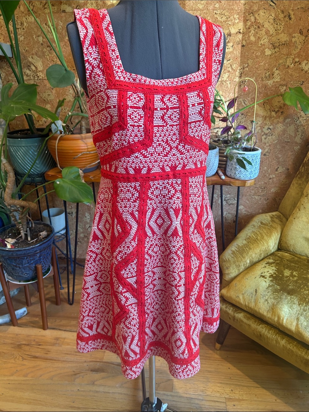 Anthropologie Meave Red & White Knitted Sleeveless Dress ✨So Beautiful ✨